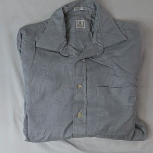 Peter Millar 16.5 Large Blue Woven Long Sleeve Button Front Shirt‎